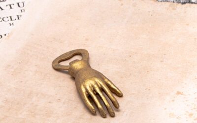 Iron Hand Bottle Opener with Gold Leafing